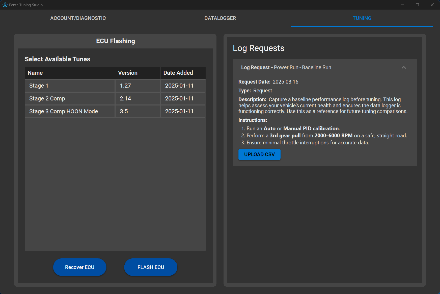 Penta Tuning Studio ECU Interface