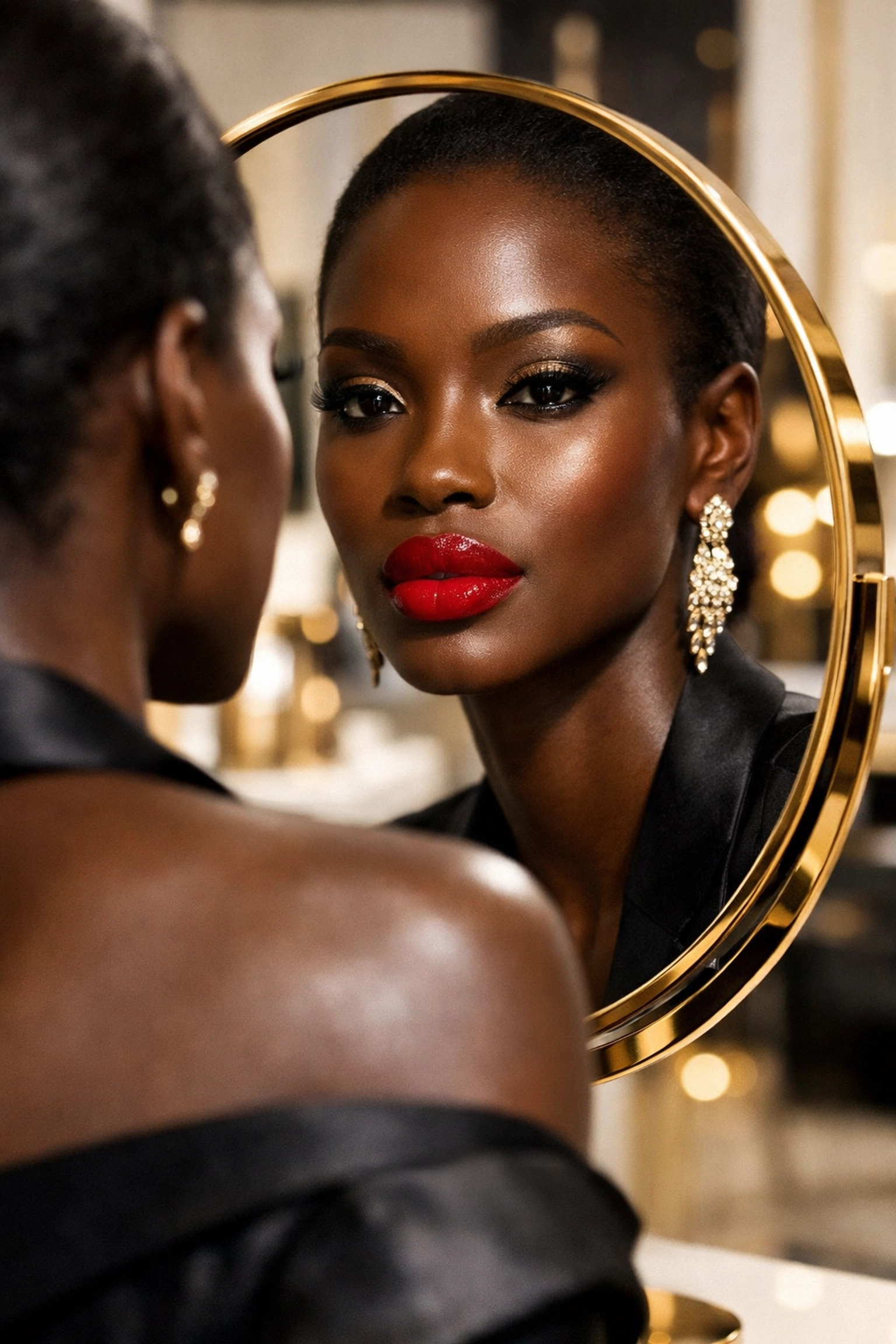 7 Black People of Interest to Inspire Your Next #Buyblack Purchase Resilient Black woman wearing bold cosmetics from an independent Black-owned beauty brand.