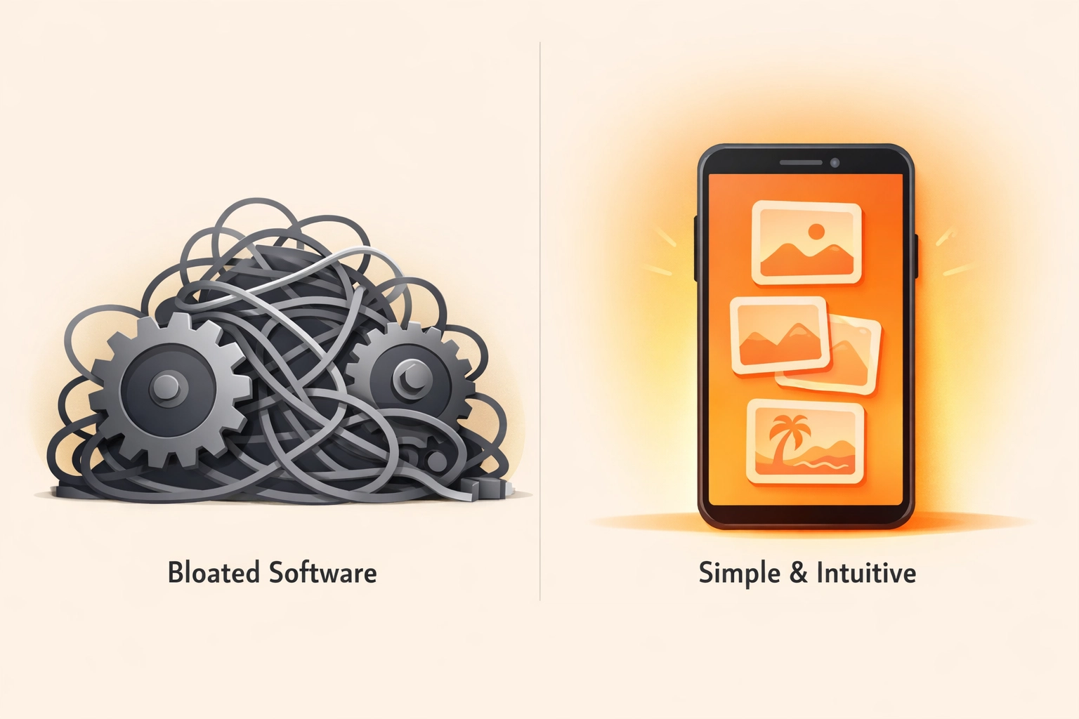 Simple construction photo documentation on a smartphone vs bloated contractor software.