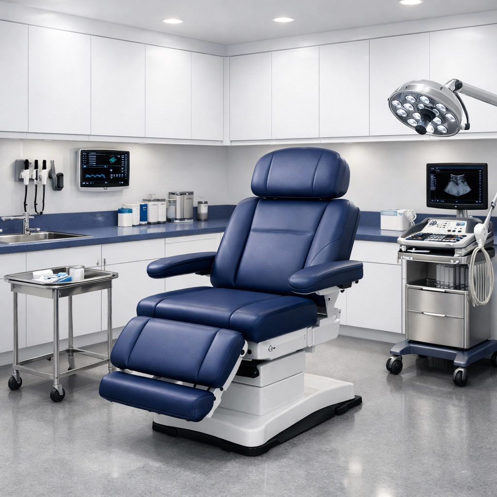 Professionally sanitized medical exam room in Woburn, MA with sterile patient surfaces.