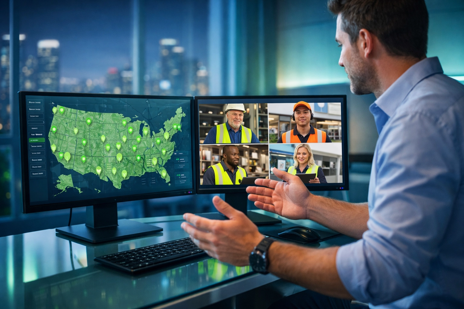 Dedicated project manager coordinating nationwide IT deployment with real-time technician tracking