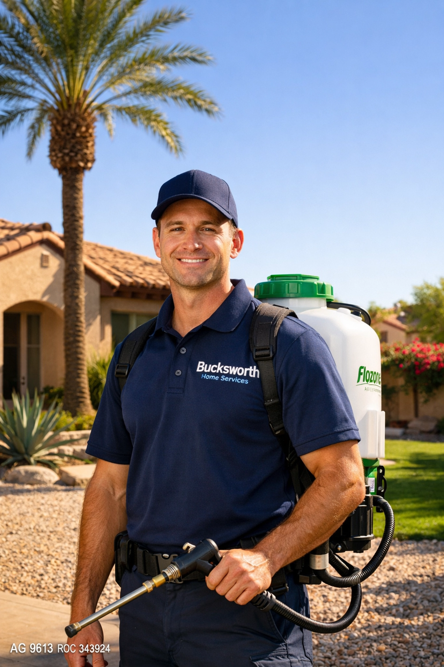 Bucksworth Home Services technician providing the best pest control in Arcadia, Phoenix, AZ.