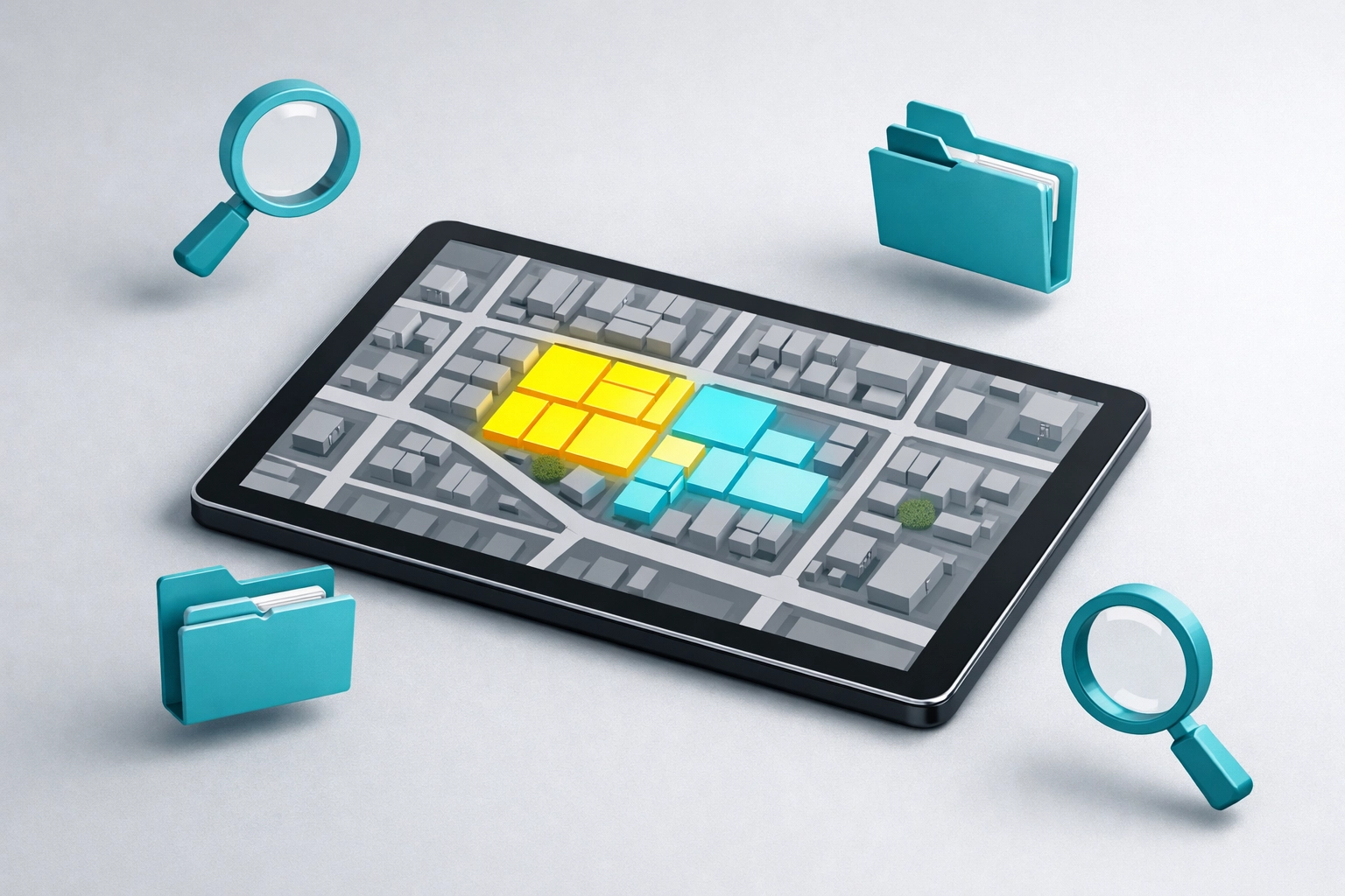 Digital map interface showing how to find violations on a property and check for an expired building permit in Florida.