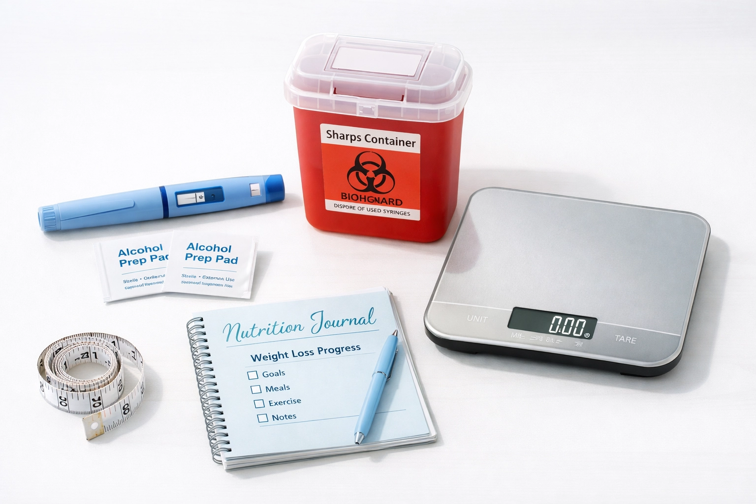 Tirzepatide injection supplies and monitoring tools for medical weight loss treatment