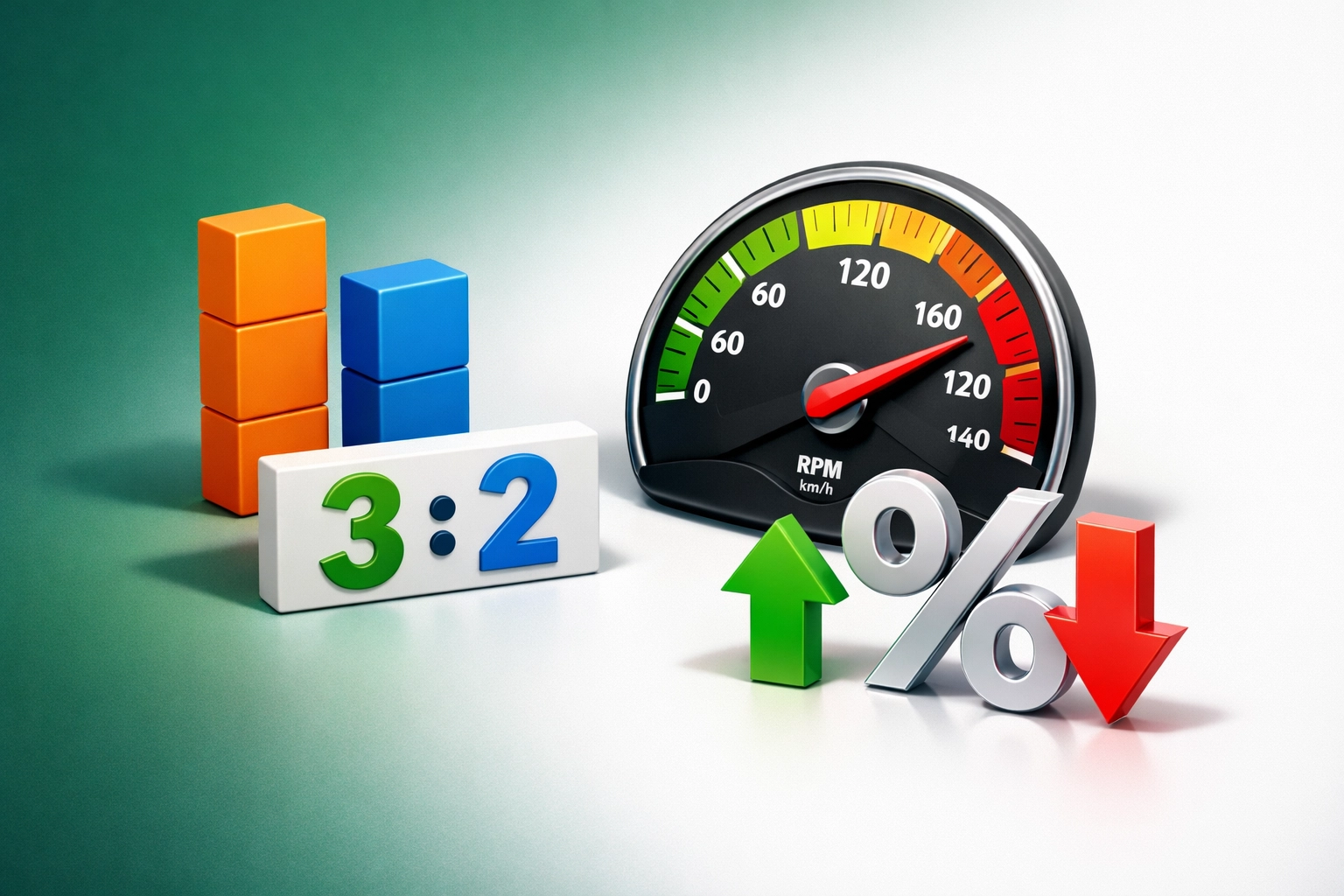 SAT math concepts: ratios, rates, and percentage symbols illustrated
