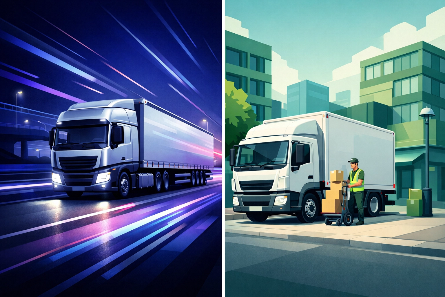 Comparison of Class 1 motorway driving and Class 2 urban delivery work