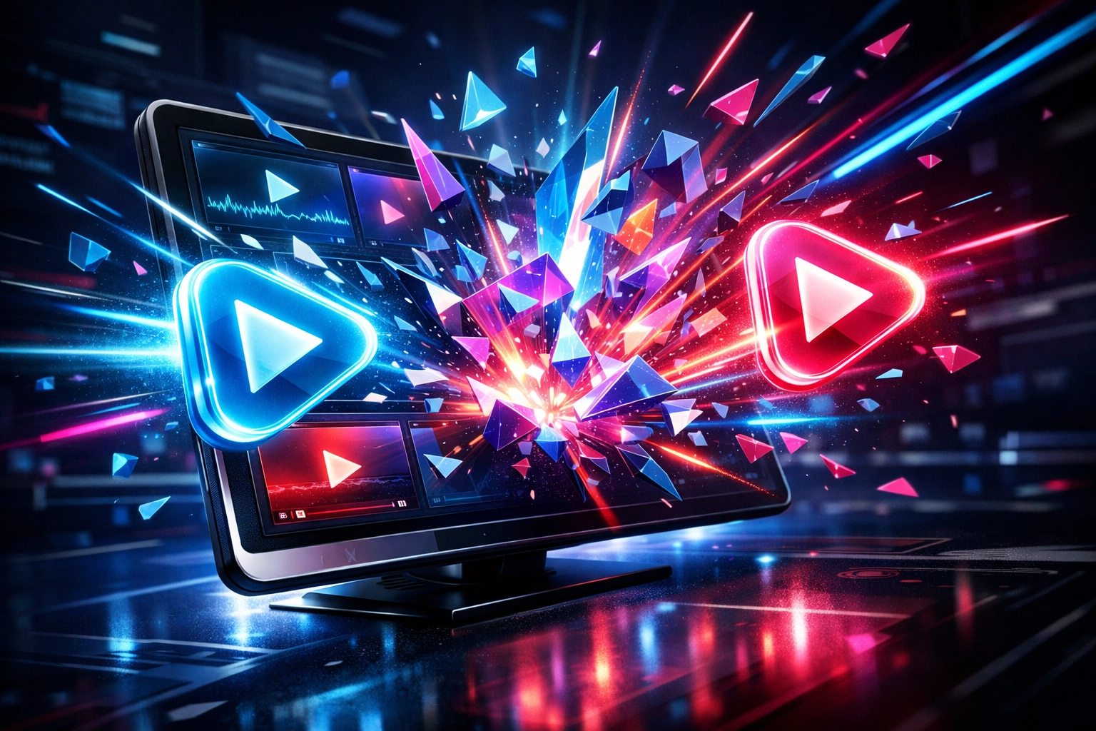 Dynamic visual showing pattern interrupt techniques to improve viewer retention for the YouTube algorithm.