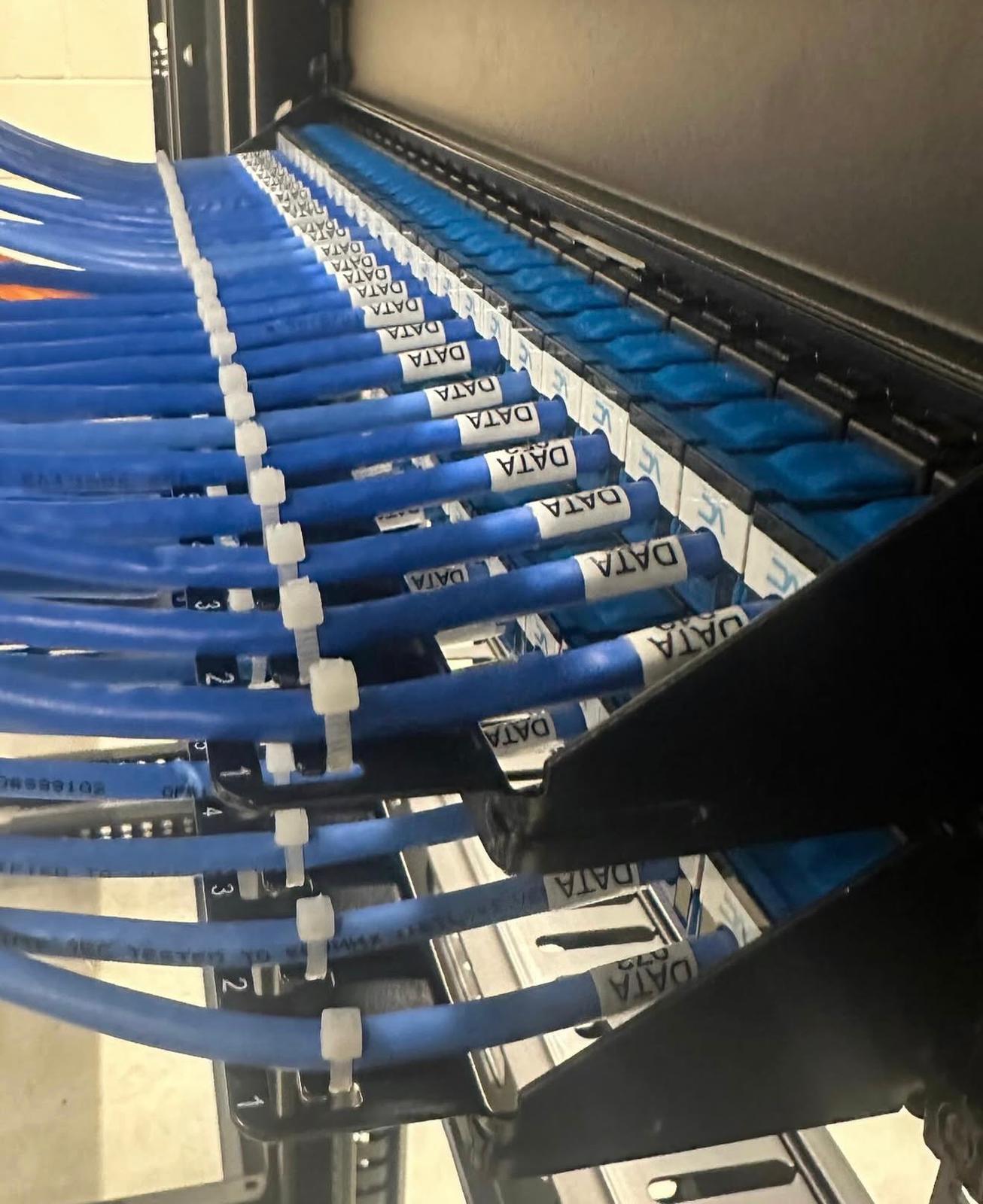 Cat6 Data Cables at Patch Panel
