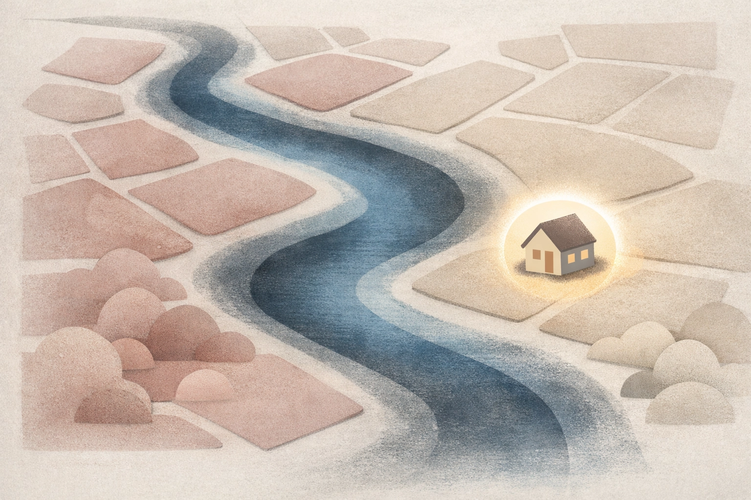 Abstract map of Spokane County neighborhoods highlighting strategic home search and property discovery.