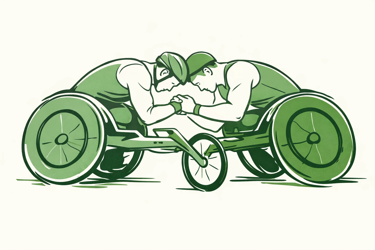 Two male wheelchair racers sharing an emotional connection and victory in an MM romance story.