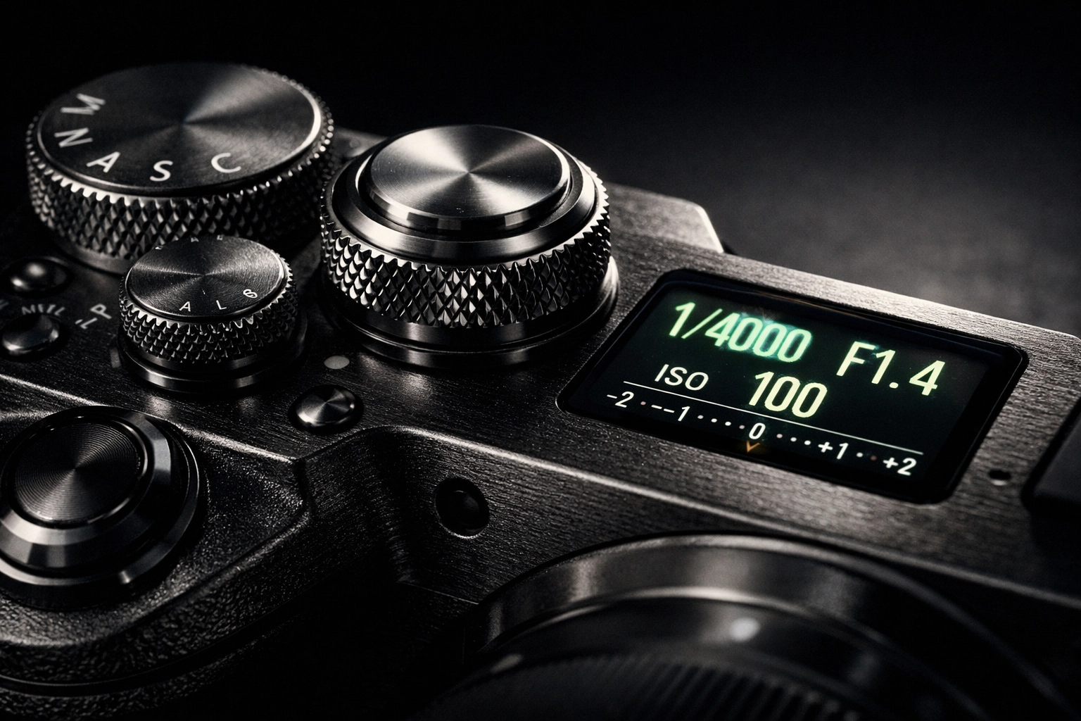 Detailed view of the precision dials and advanced technology on a high-performance 2026 mirrorless camera.