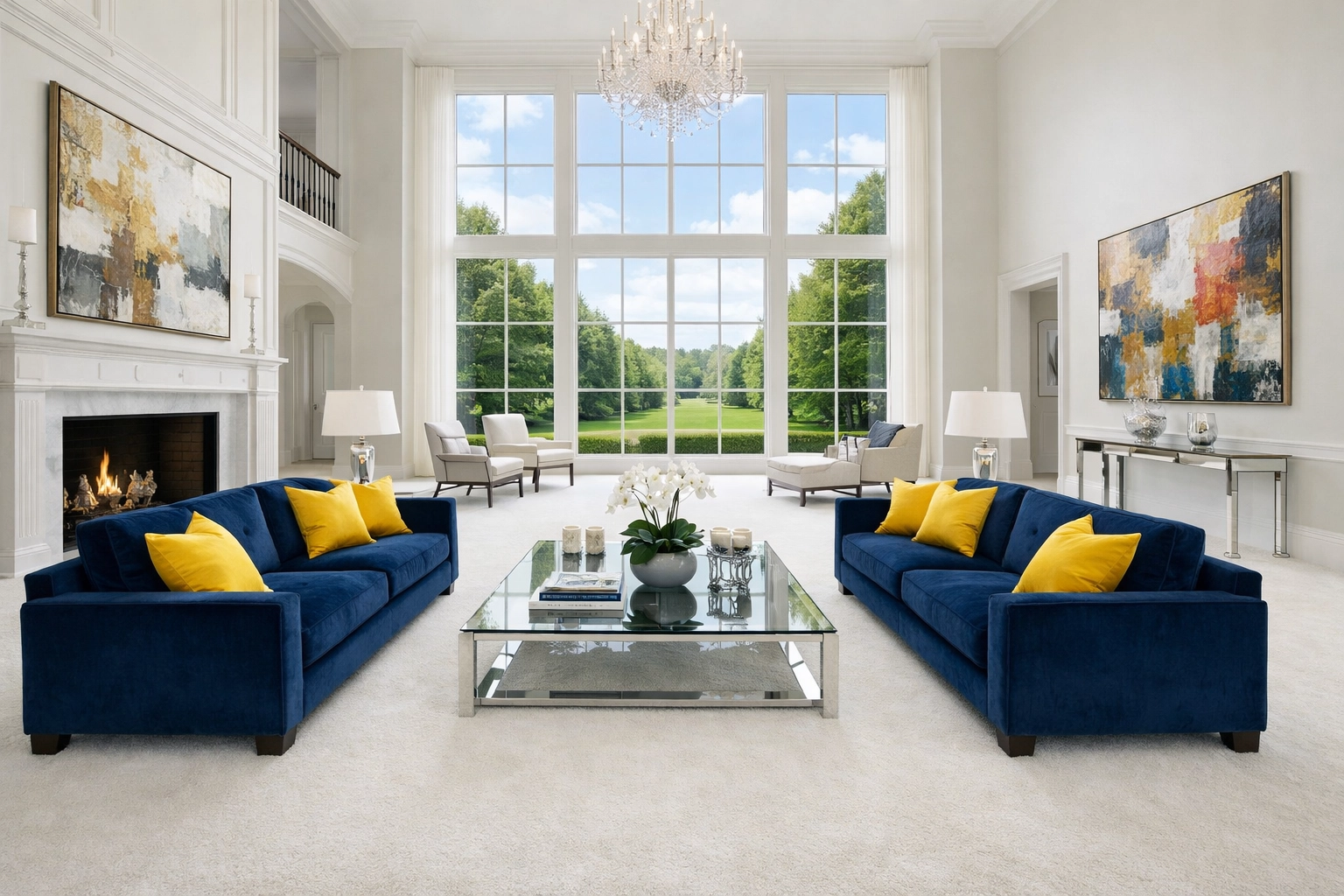 Spotless luxury living room in Dover showing expert residential cleaning Massachusetts results.