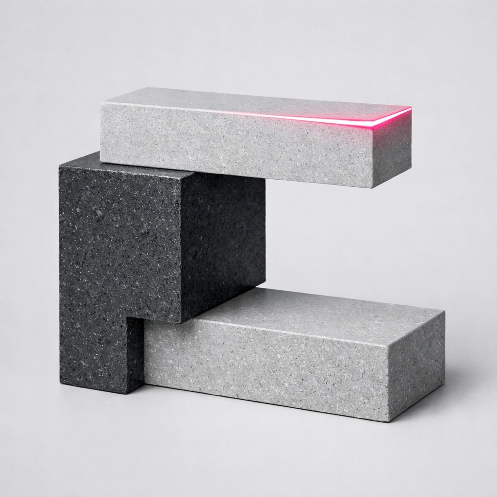 Dense recycled plastic blocks stacked vertically, showcasing high-strength materials for mining infrastructure.