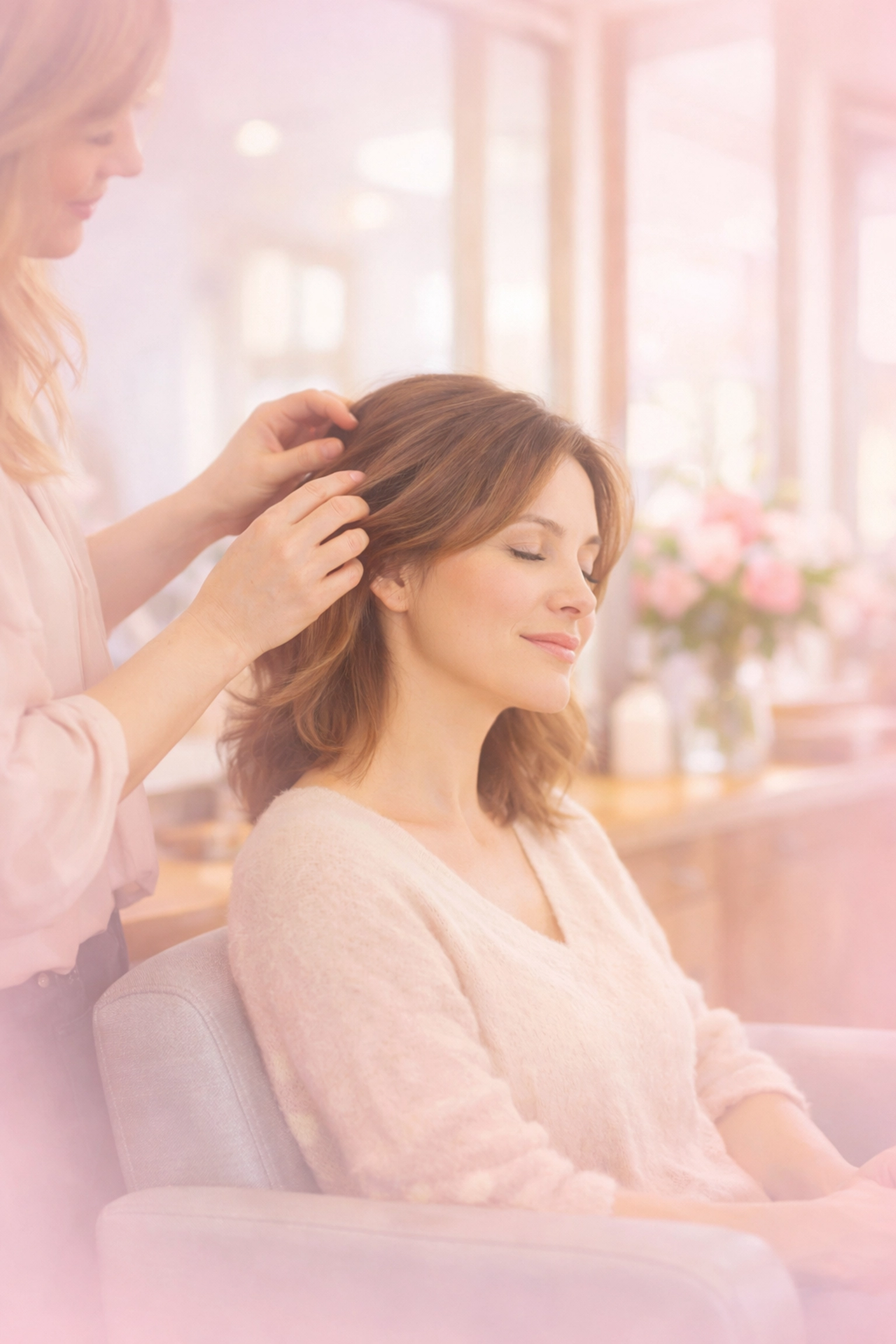 Woman experiencing healing through salon therapy at Pelagie Foundation