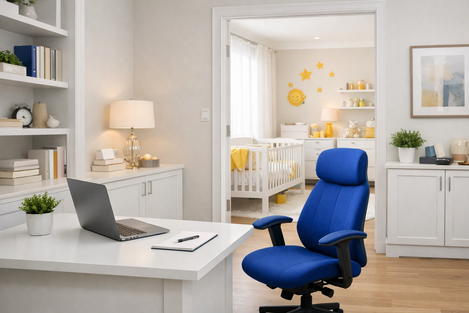 Immaculately clean home office and nursery showcasing tailored residential cleaning services in Marlborough.