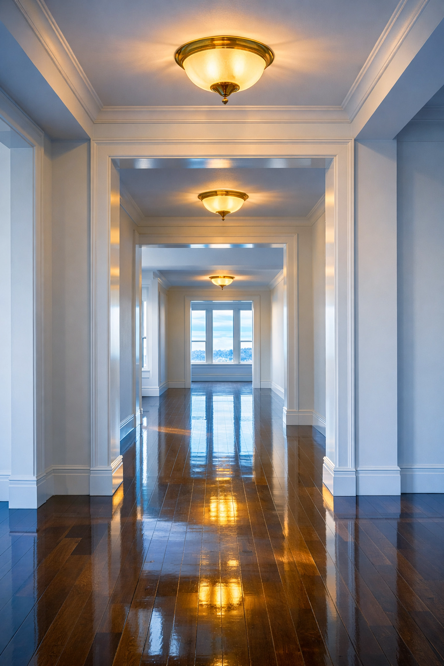 Immaculate empty rooms after a move-out clean by a reliable house cleaning service Newton MA in Massachusetts.