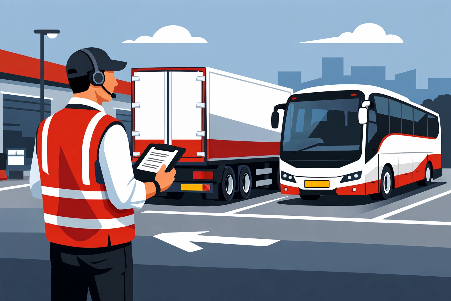 Professional external transport manager overseeing UK HGV and UK coach operations