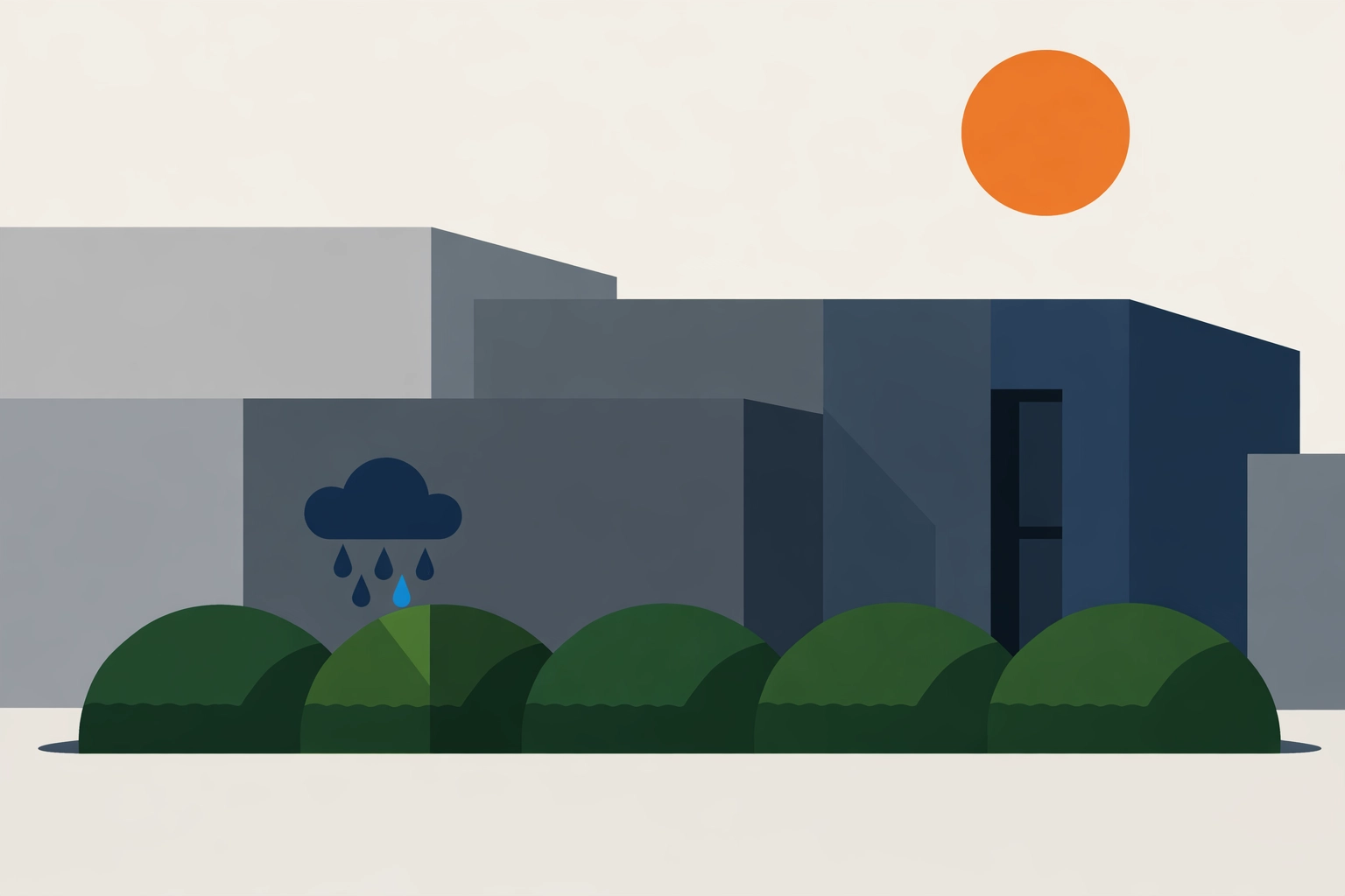 Lush, sustainable property landscape maintained by smart weather-based irrigation technology.