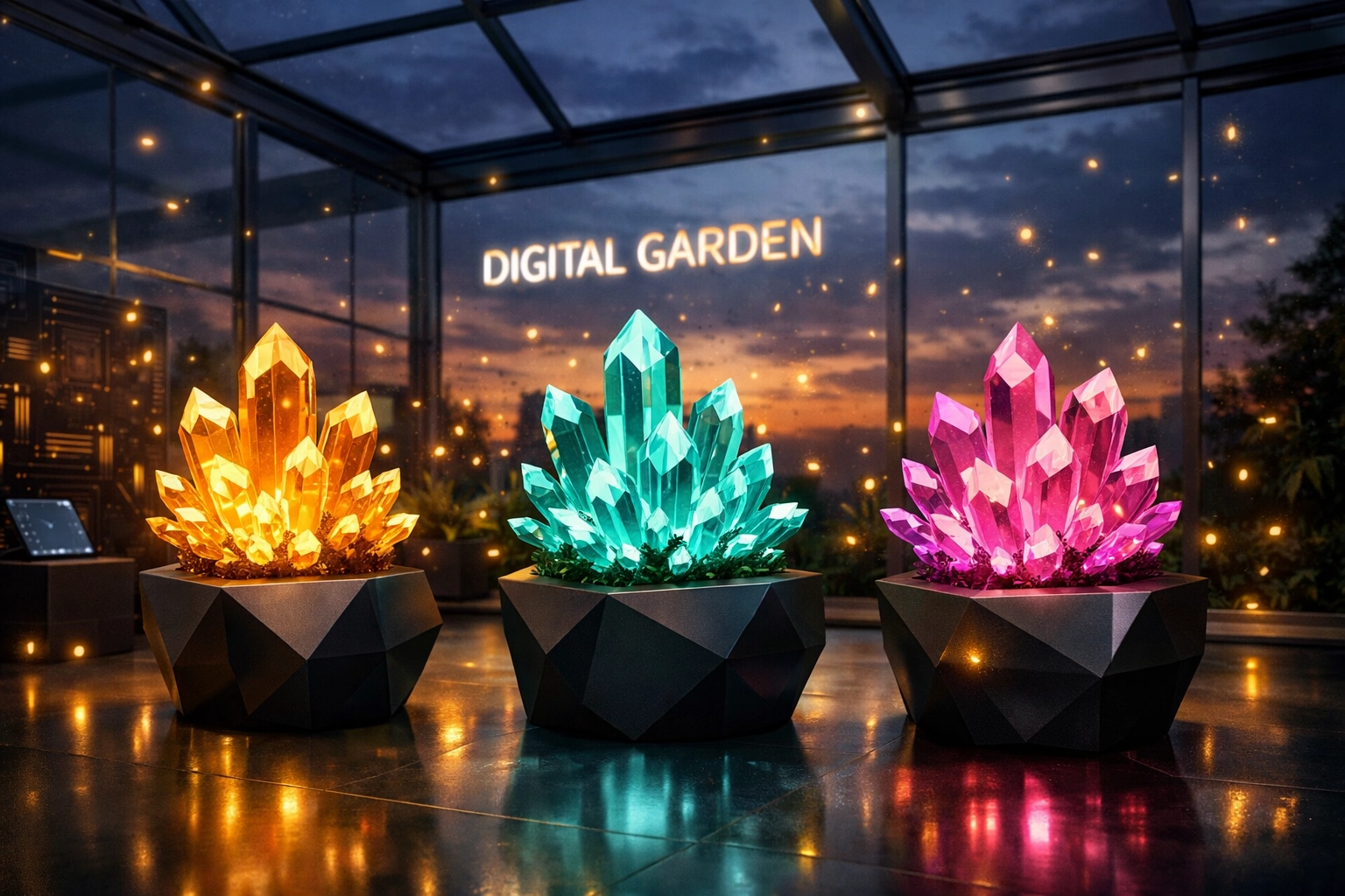 A conceptual digital garden representing diverse revenue streams and blog monetization strategies.