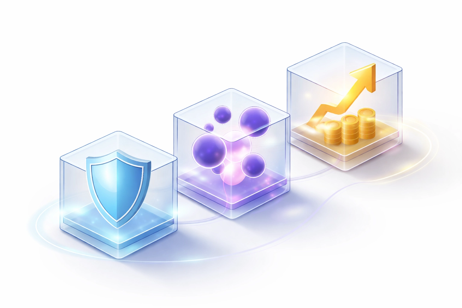 Visual representation of downside protection, uncorrelated returns, and growth within a diversified investment portfolio.