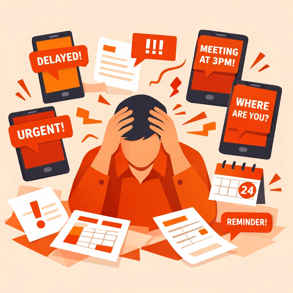 Overwhelmed appliance repair shop owner struggling with chaotic scheduling and communication across multiple technicians