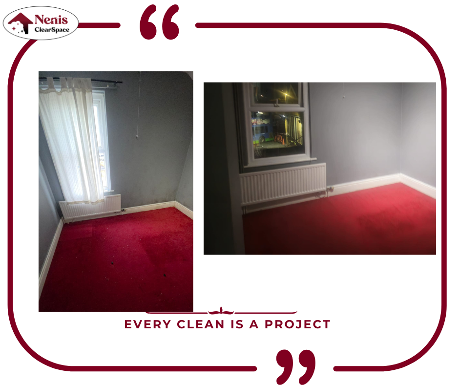 Residential Room Carpet Cleaning - Before and After