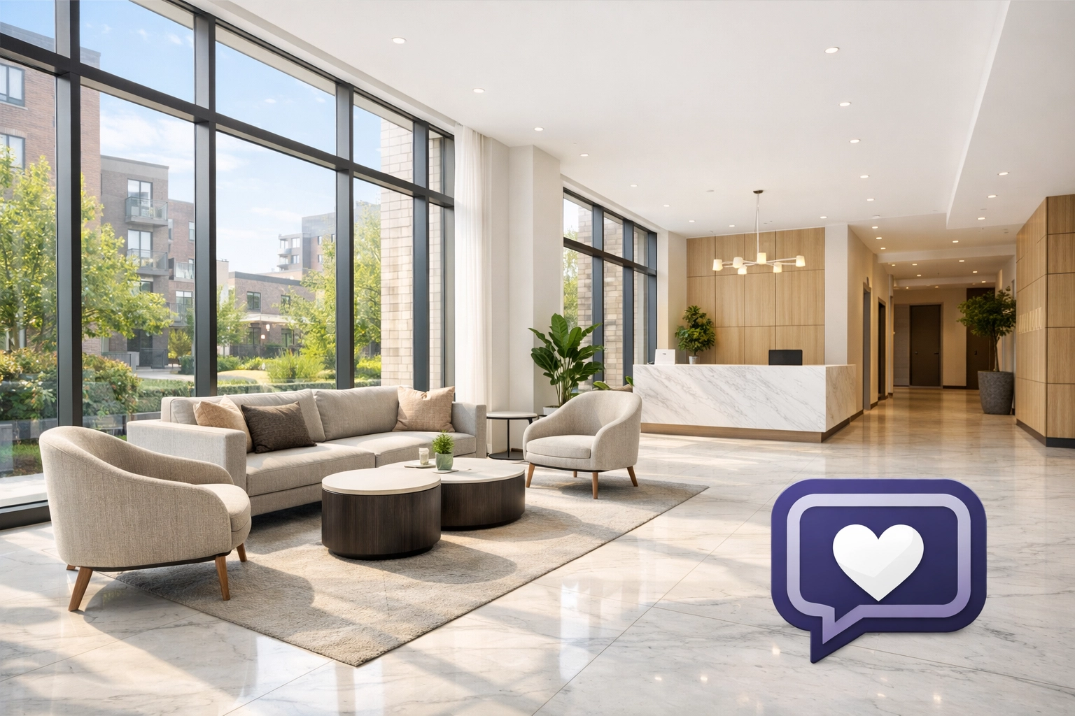 Modern residential building lobby in Essex representing safe and inclusive block management.