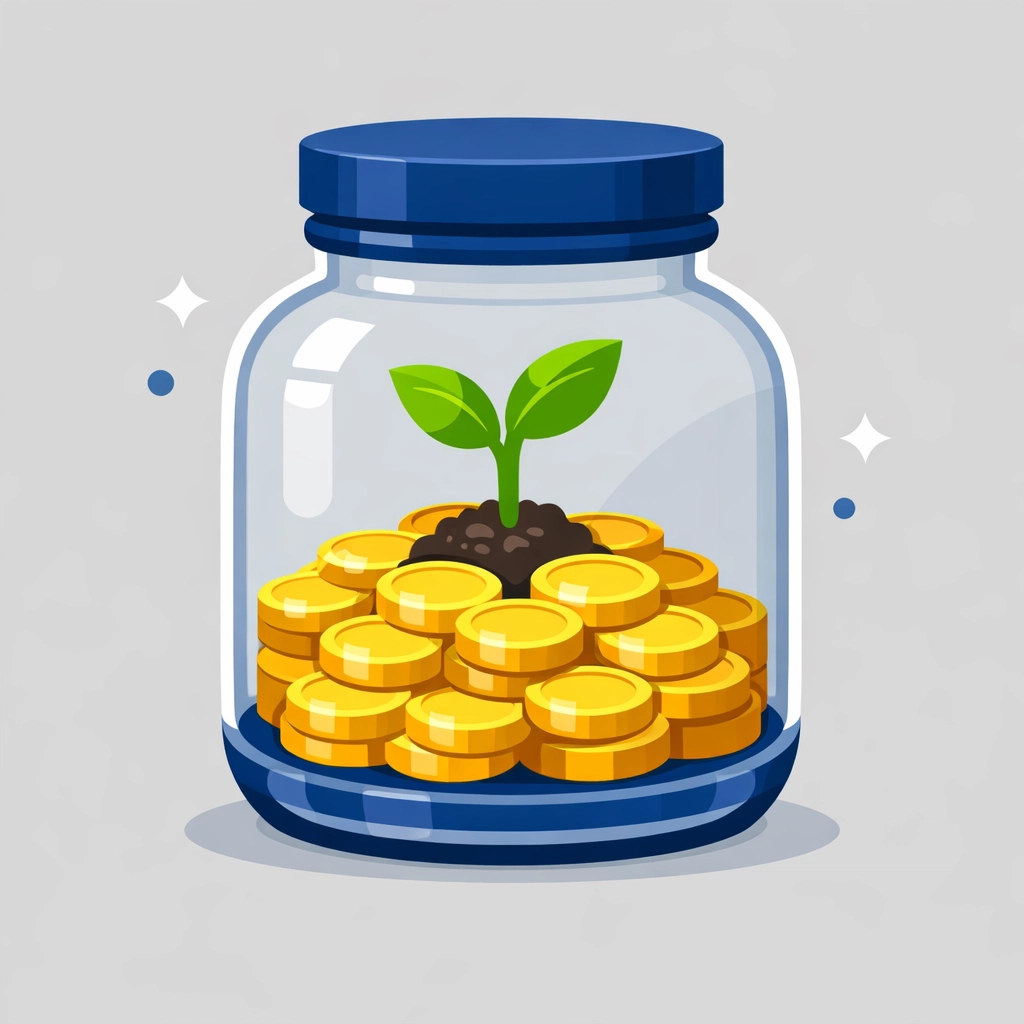 Seedling growing from coins representing the $1,000 government seed money for new child savings accounts.