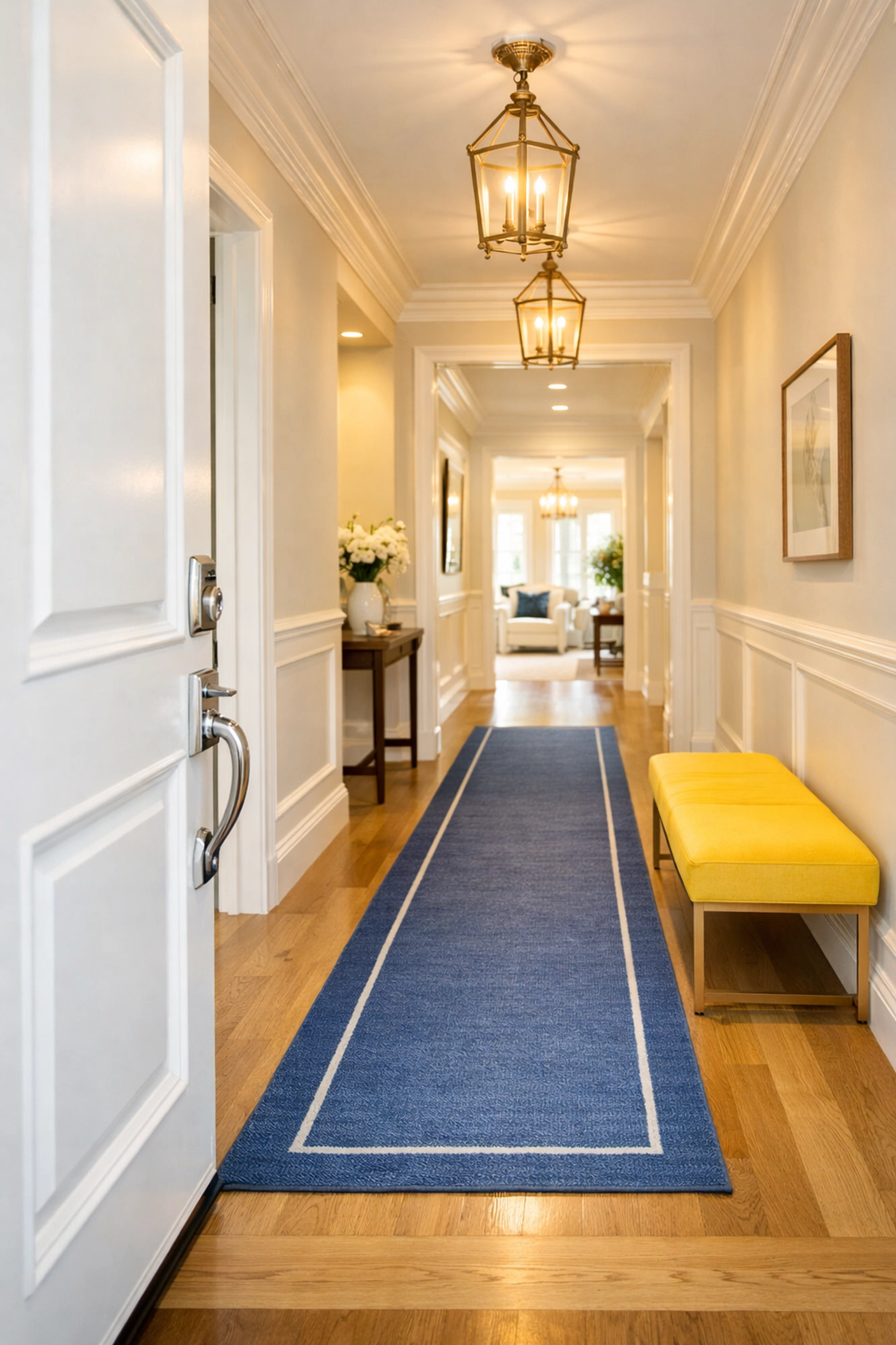 A bright and organized home entryway after a professional weekly house cleaning Marlborough MA service.
