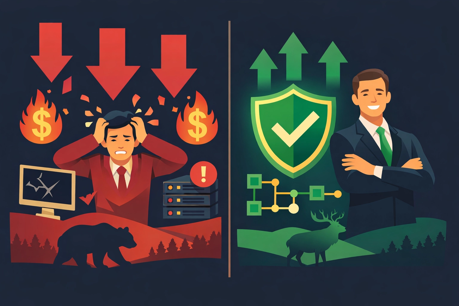 Cost comparison of cybersecurity breach expenses vs managed protection savings for Montana SMBs