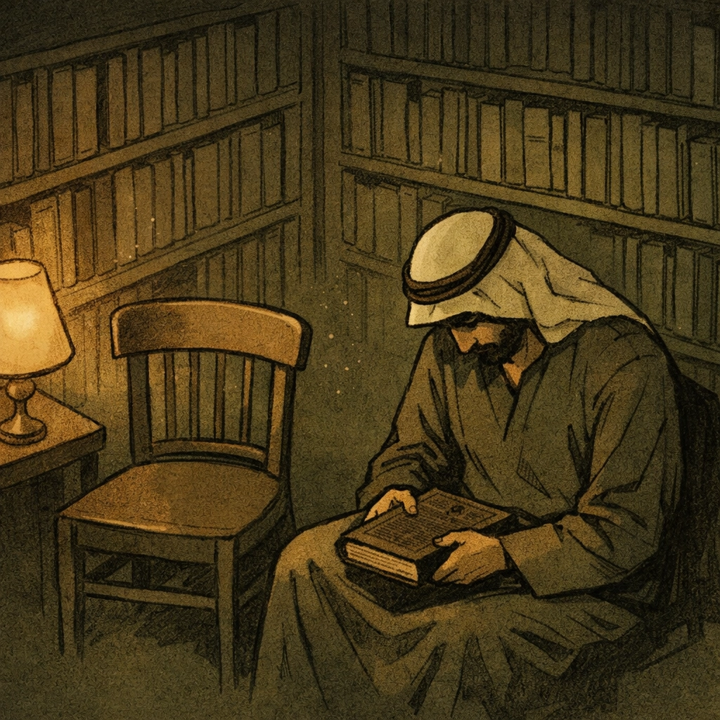 Man alone in bookstore mourning lost love - LGBTQ+ heartbreak and grief