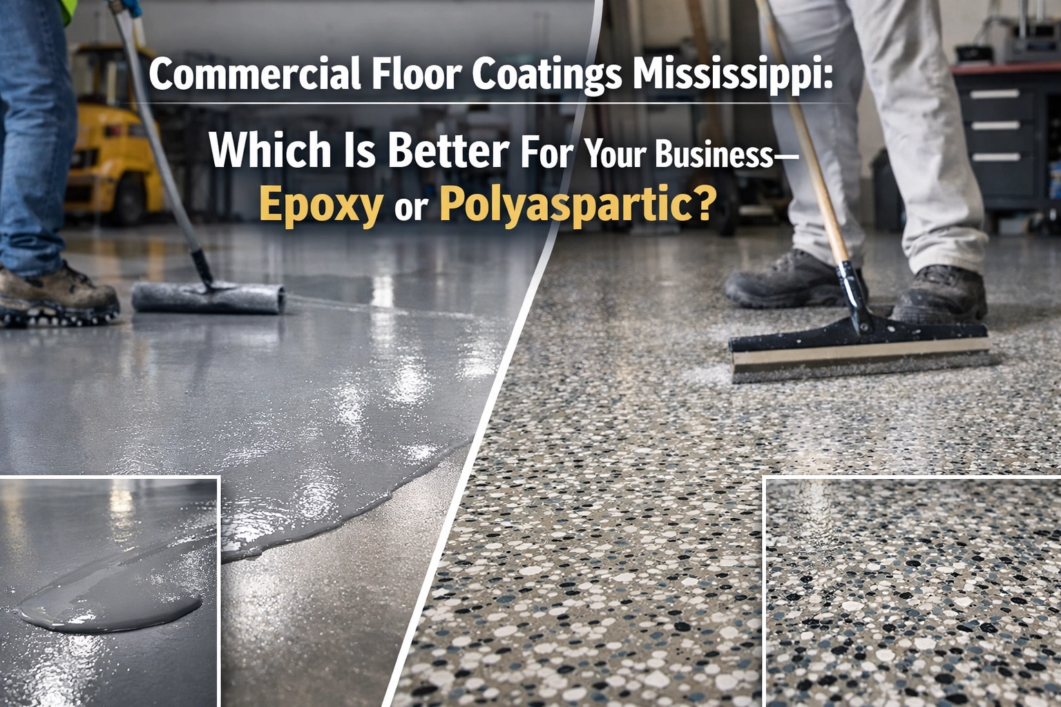[HERO] Commercial Floor Coatings Mississippi: Which Is Better For Your Business, Epoxy or Polyaspartic?