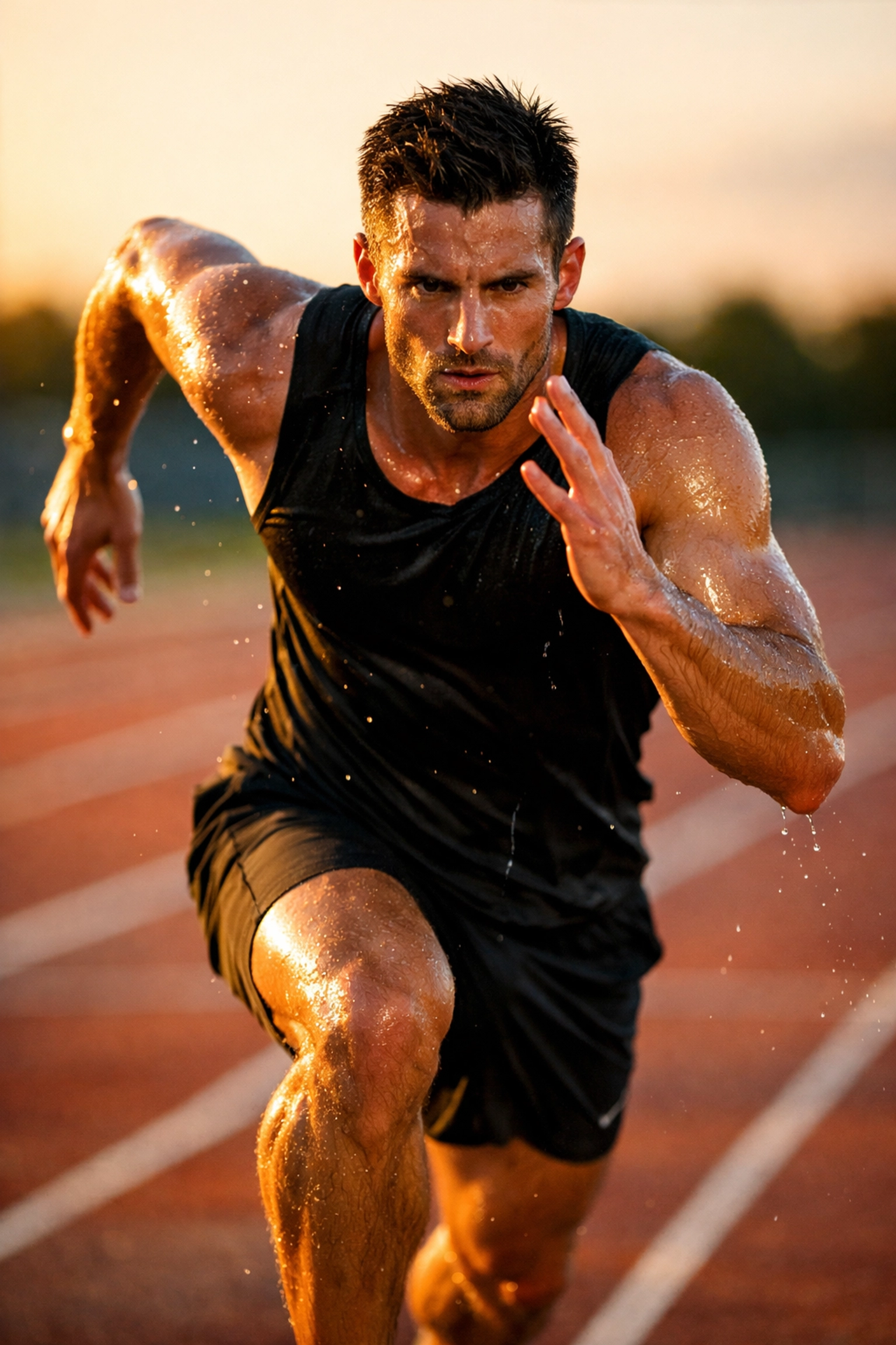 Athlete running with natural sweat for aluminum free deodorant recovery and performance