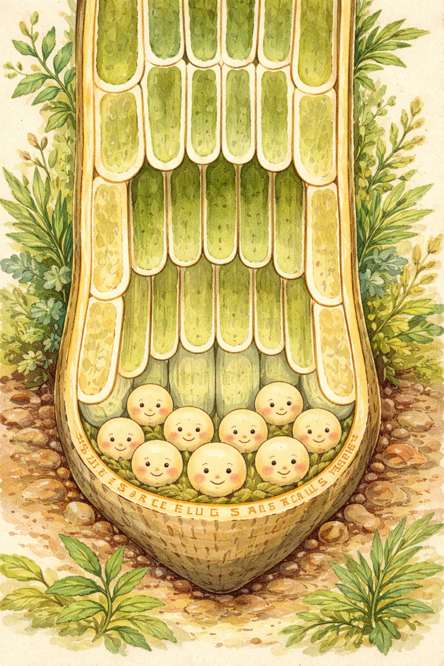 Cross-section illustration of a plant root tip showing statoliths detecting gravity to guide root growth.