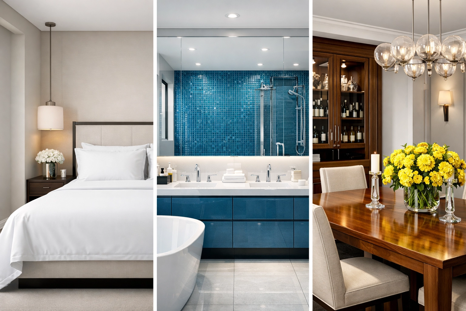 Comparison of spotless home interiors provided by reliable house cleaning Lowell MA services.