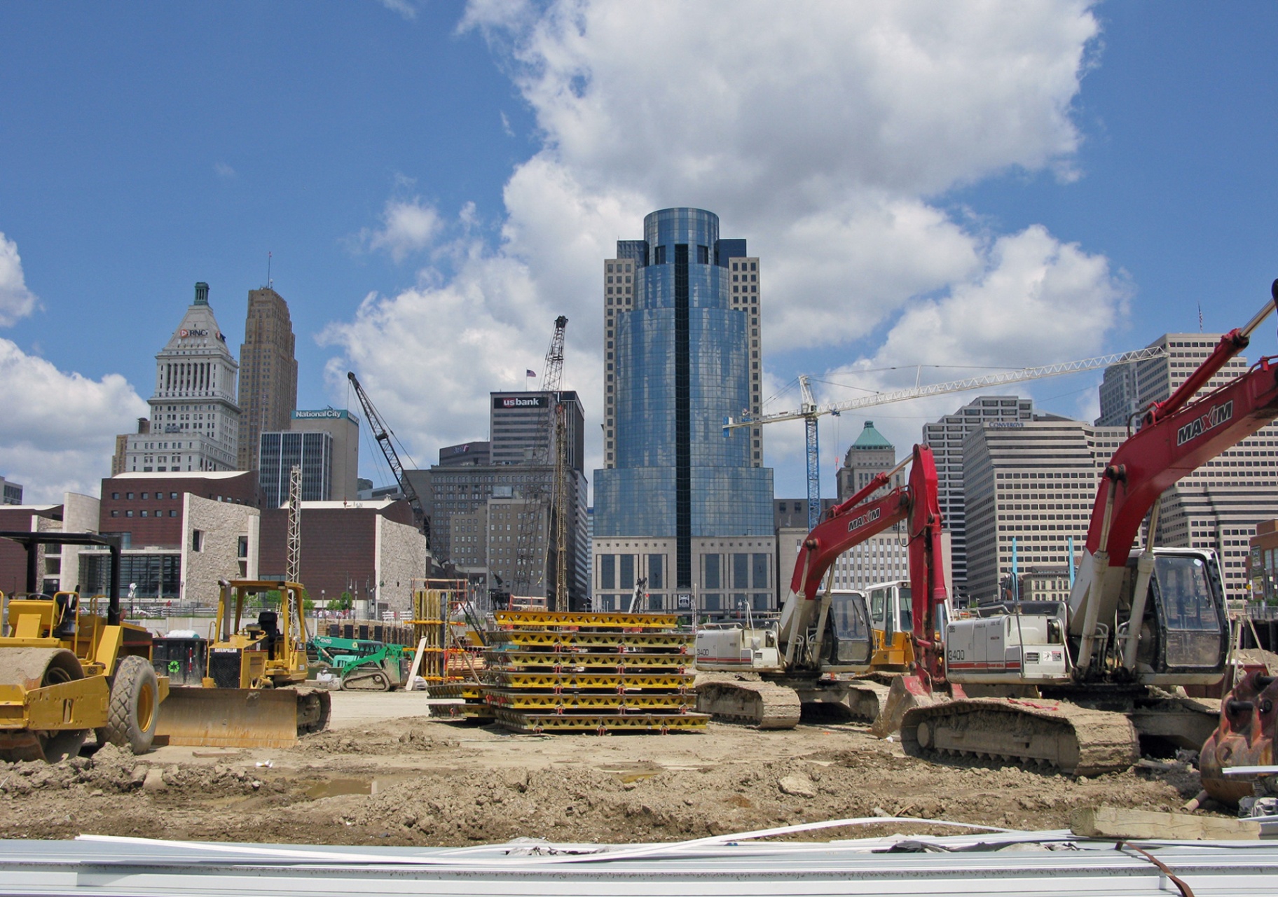 Construction and development site showing active remediation work