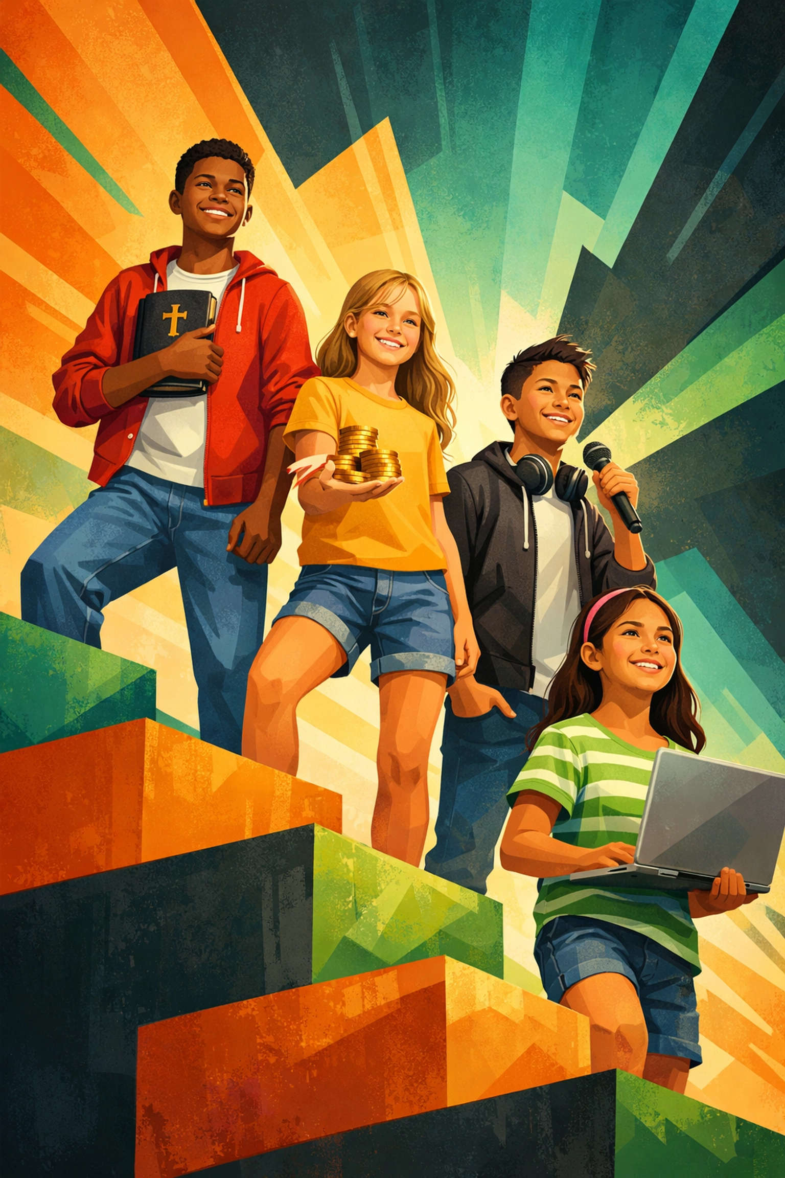 Children and teens building confidence through faith-based life skills education