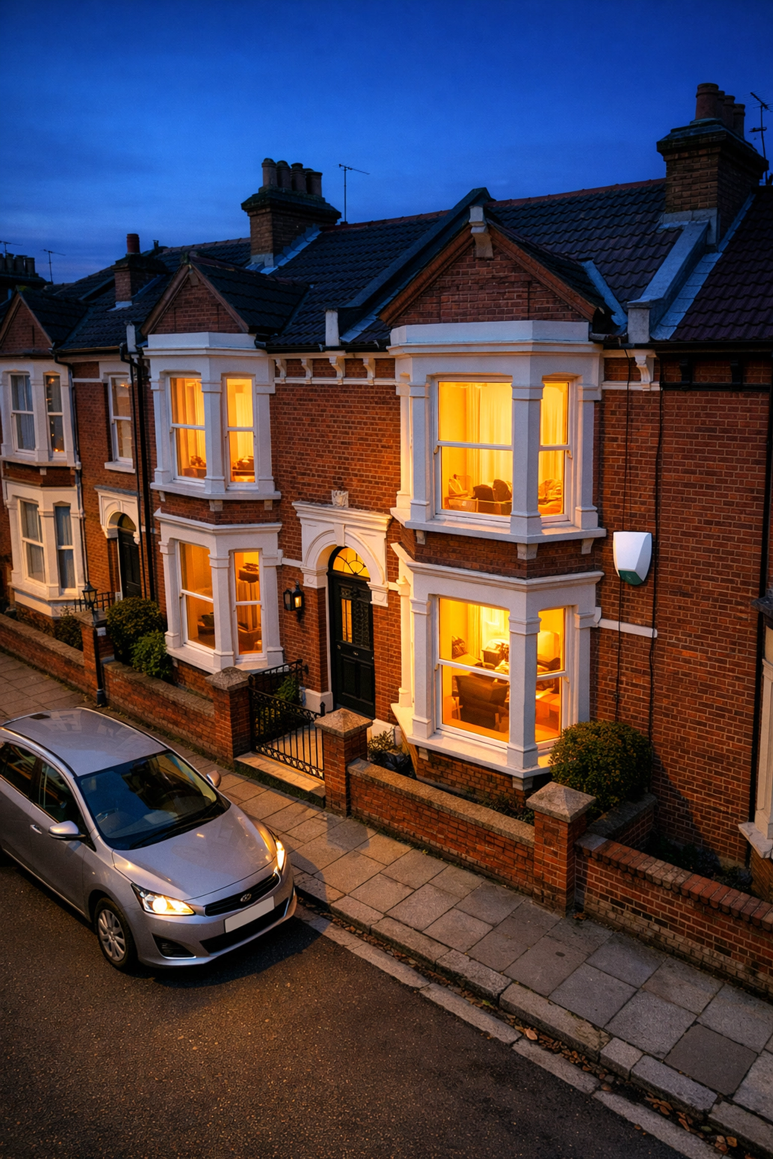 Smart home alarm system installed on a classic Southsea Portsmouth terraced house.