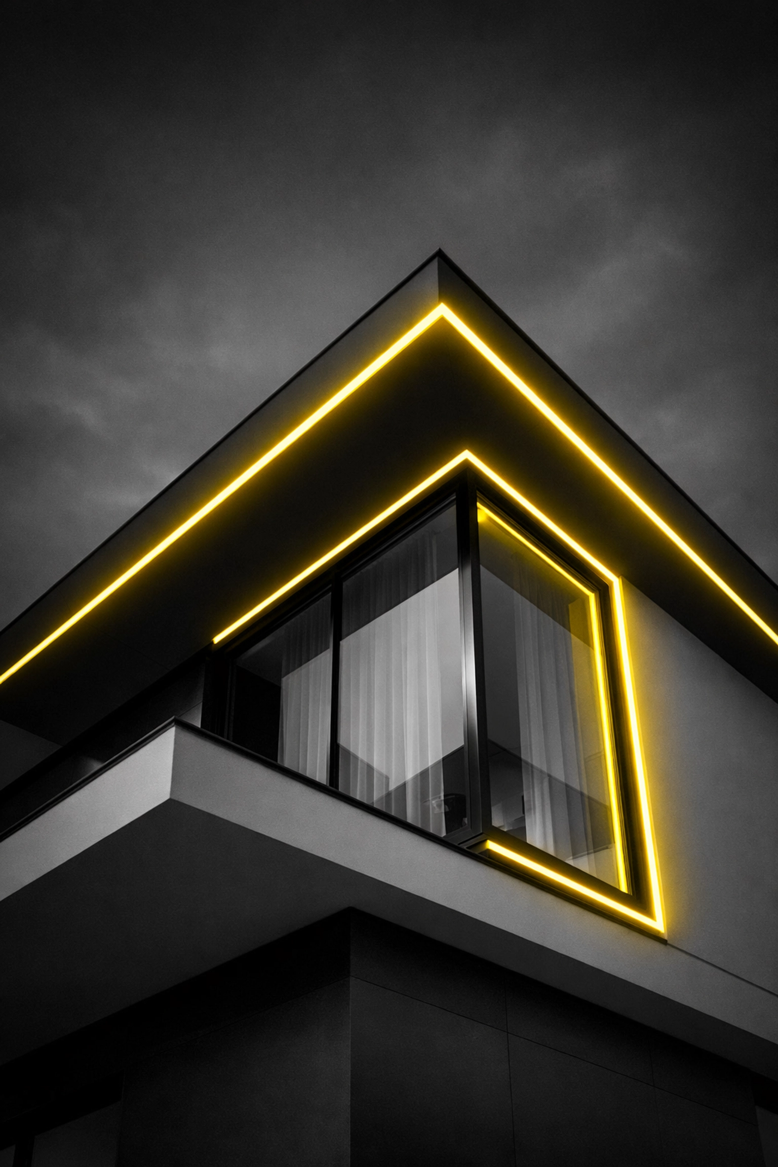 AI-enhanced modern luxury home exterior illustrating professional property marketing and real estate photography.