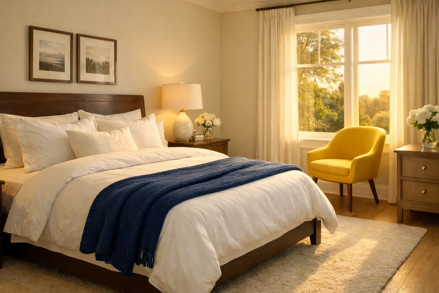 Serene Newton bedroom after a deep clean, providing a peaceful retreat from the 128 Belt Cluster strike impact.