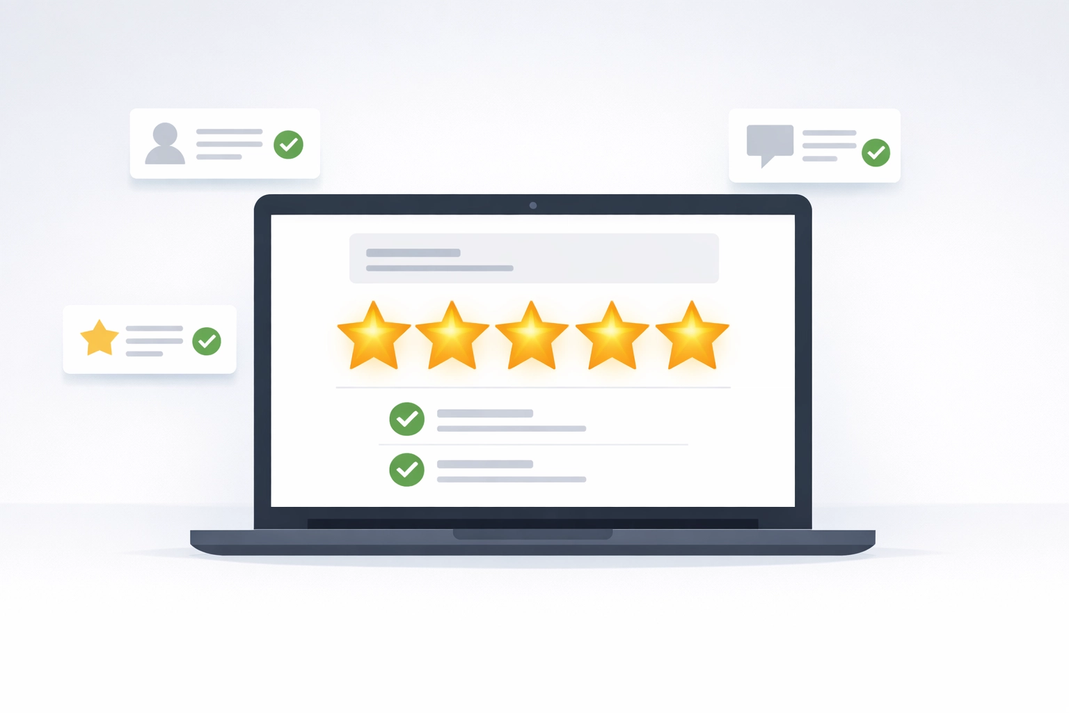 Five-star online review display showing positive handyman ratings and customer feedback