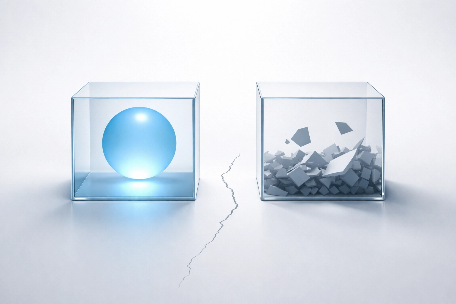 Abstract representation of organizational misalignment showing a divide between stated values and actual rewards.
