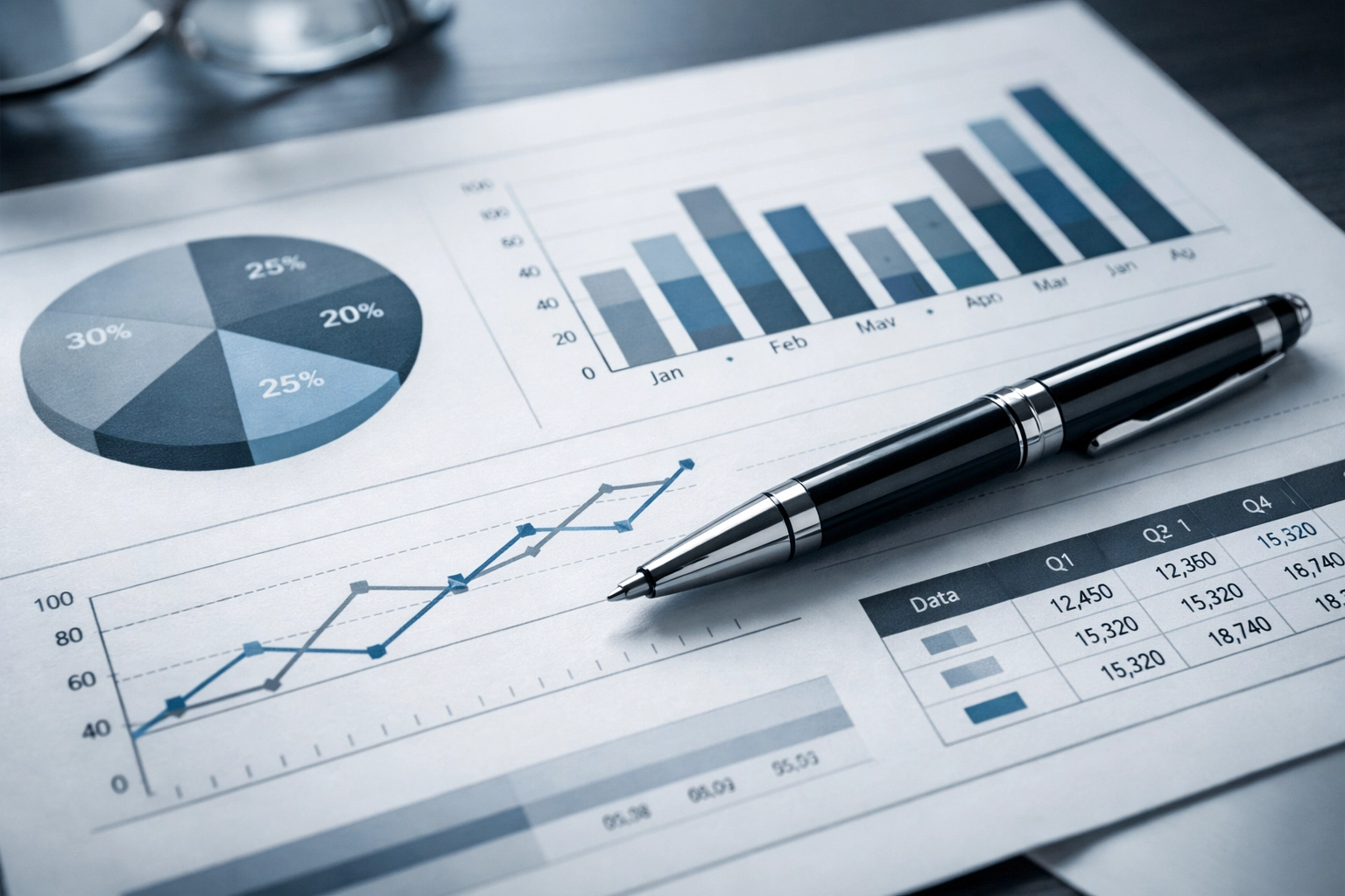 Detailed financial reports and charts used by a business broker near me for valuation and exit strategy.