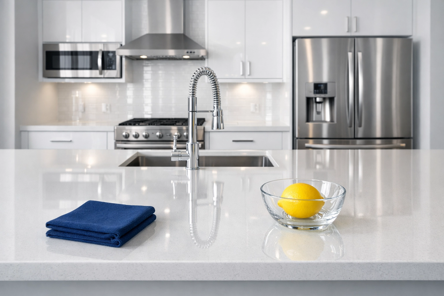 Spotless modern kitchen in Kendall Square following expert move-out cleaning Cambridge services.