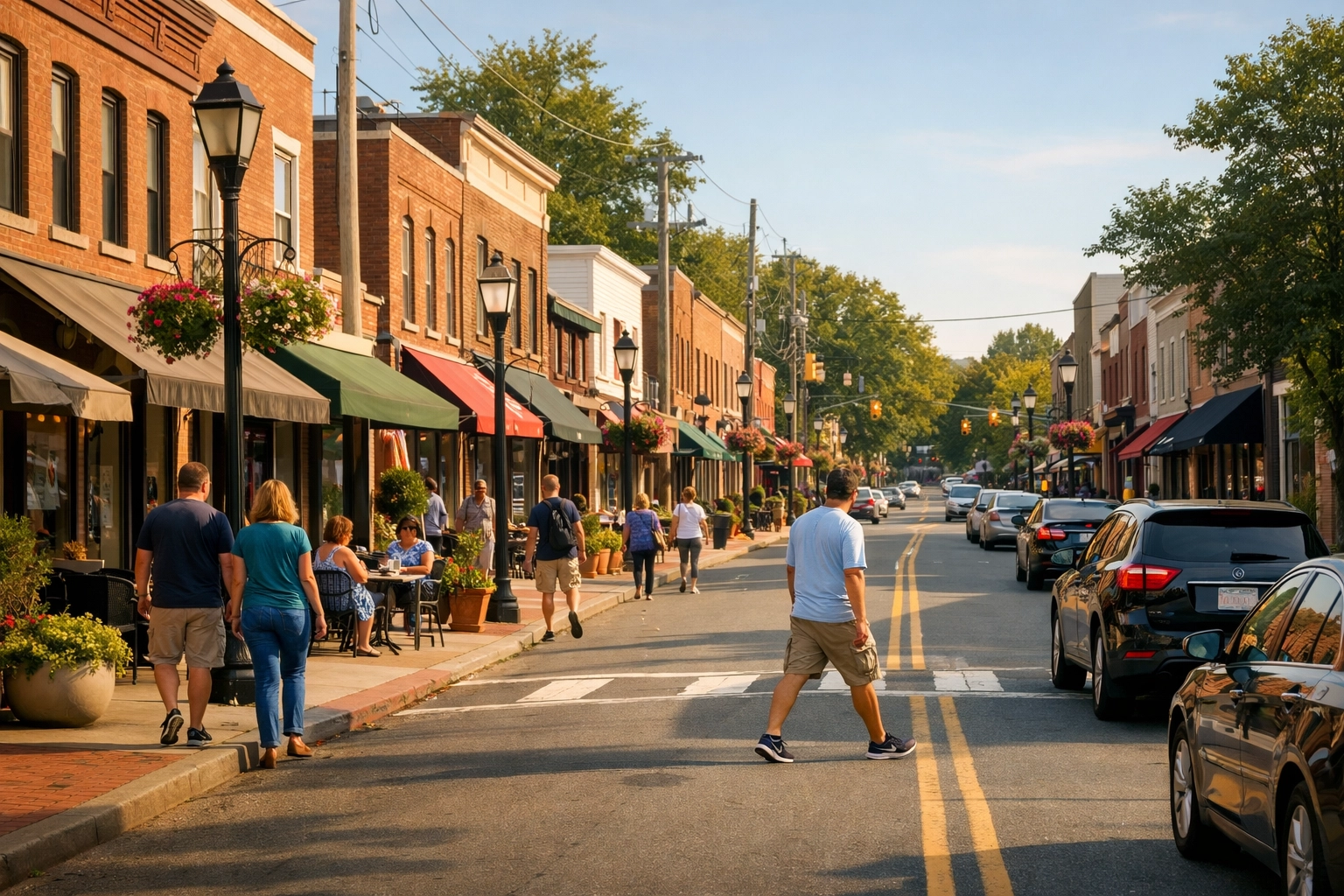 A neighborhood street scene reflecting the local community.