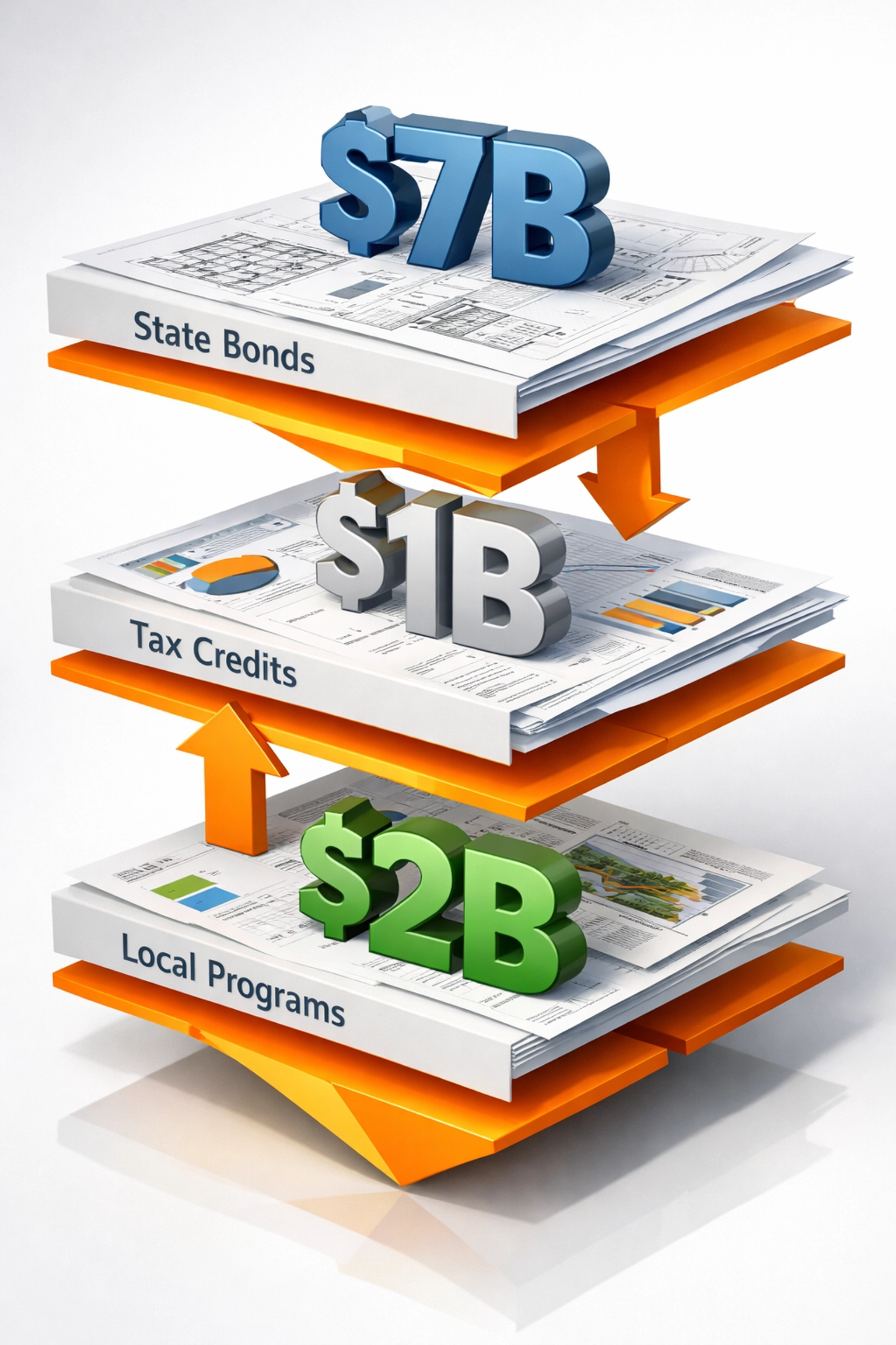 California housing bond funding breakdown showing $7 billion multifamily housing allocation
