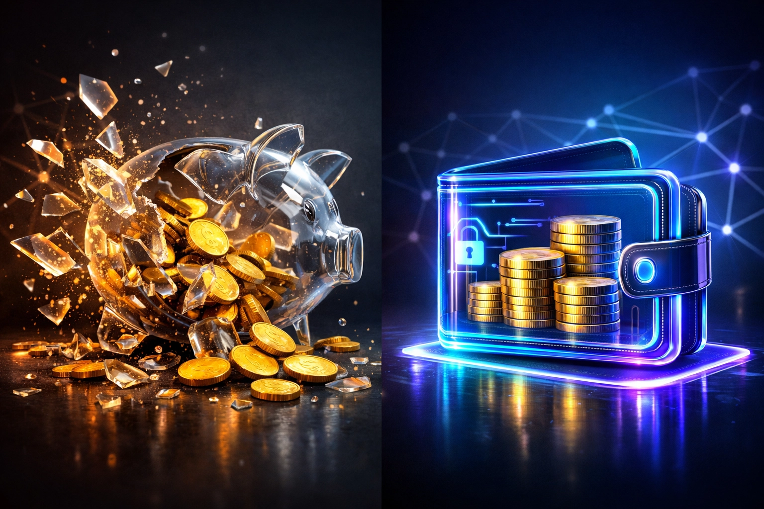Traditional crypto POS fees versus Larecoin's gas-only self-custody wallet savings