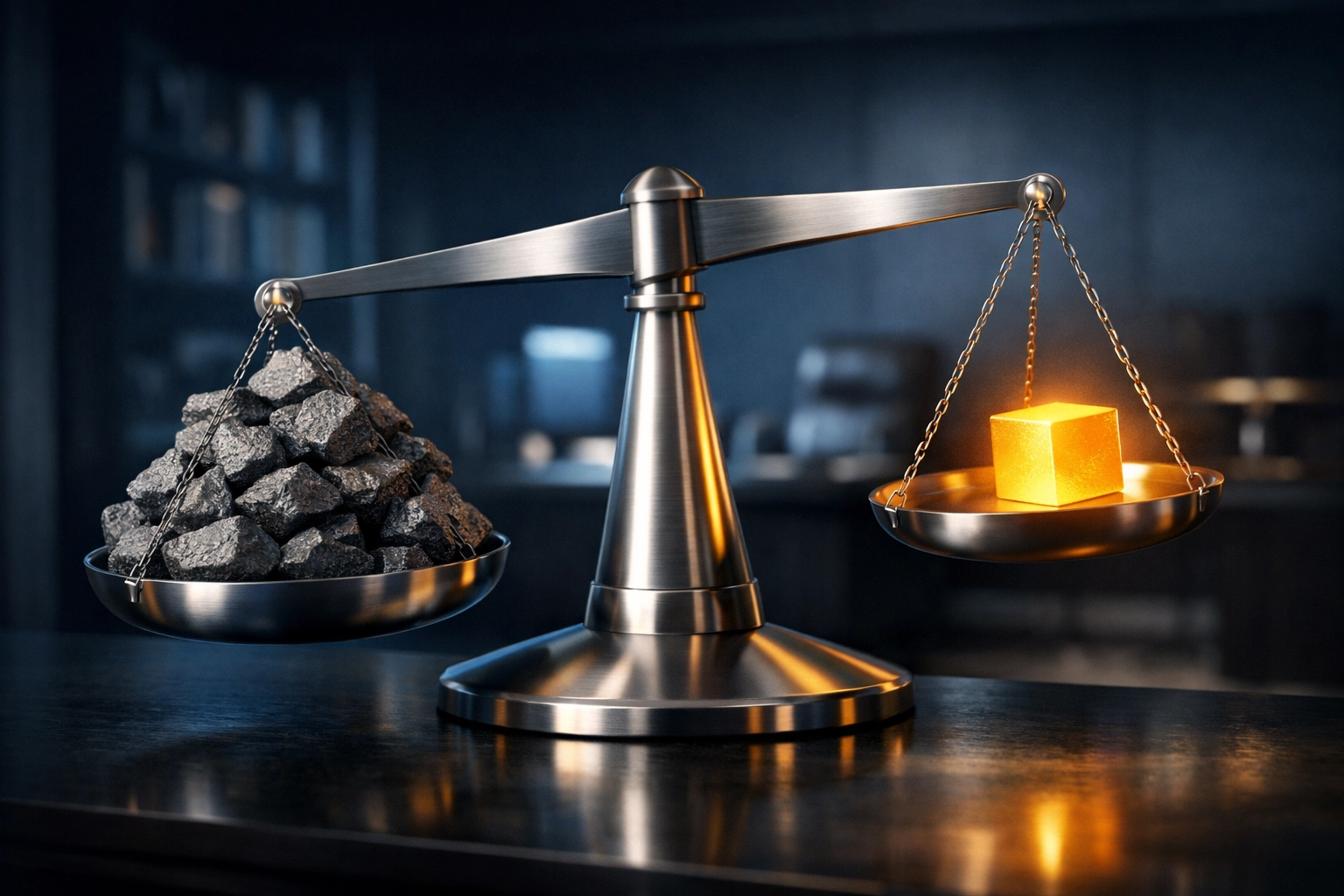 A scale illustrating that high profit margins are more valuable than door count for property management M&A.