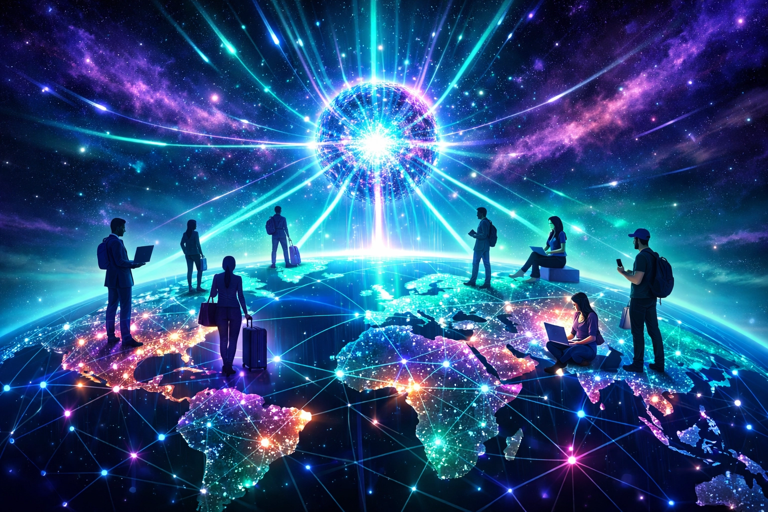 A global network of entrepreneurs and light nodes representing the expanding Larecoin Web3 ecosystem.