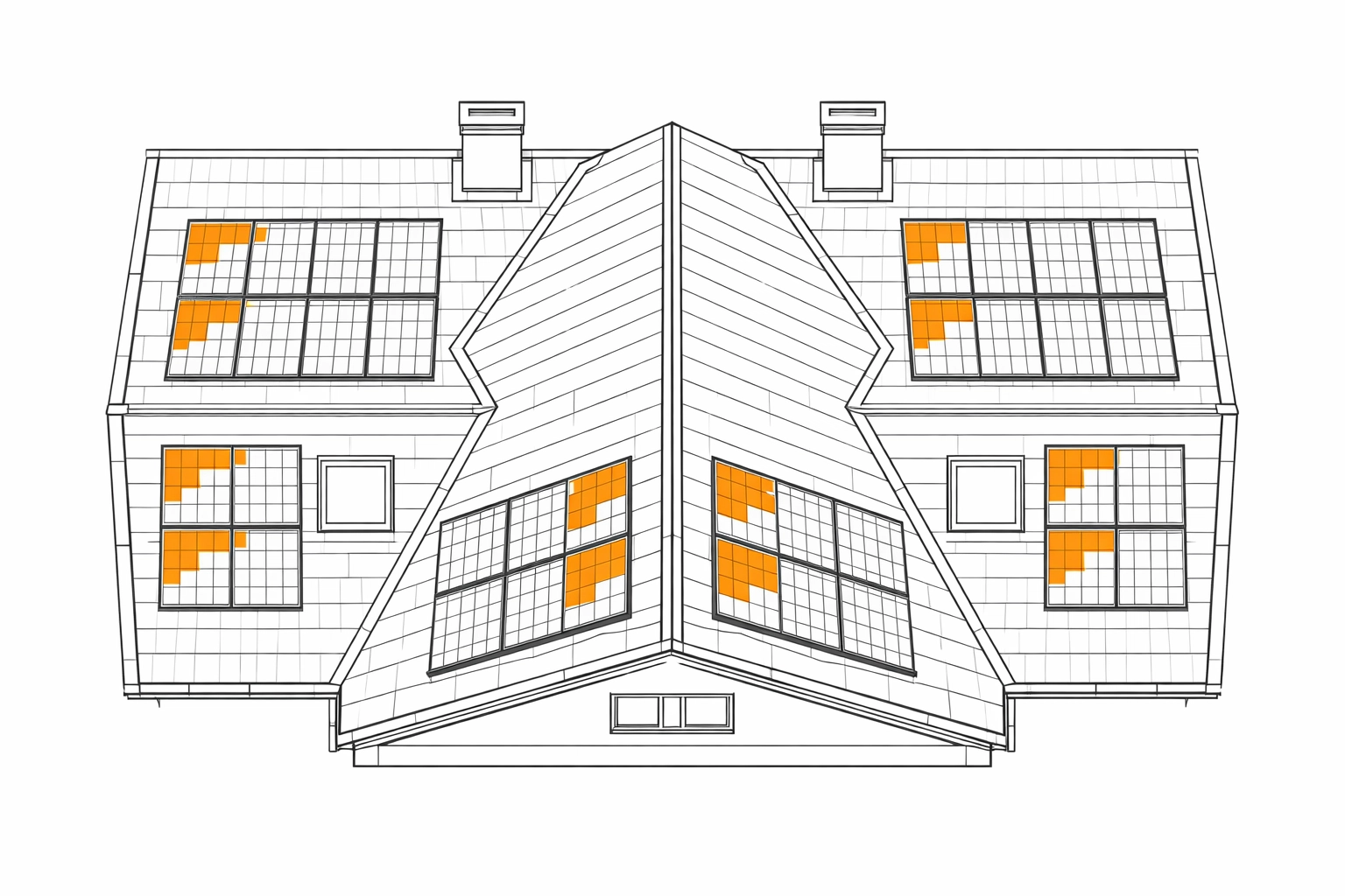 Technische Dachplanung für eine PV Anlage Installation in Wien mit Photovoltaik-Modulen.